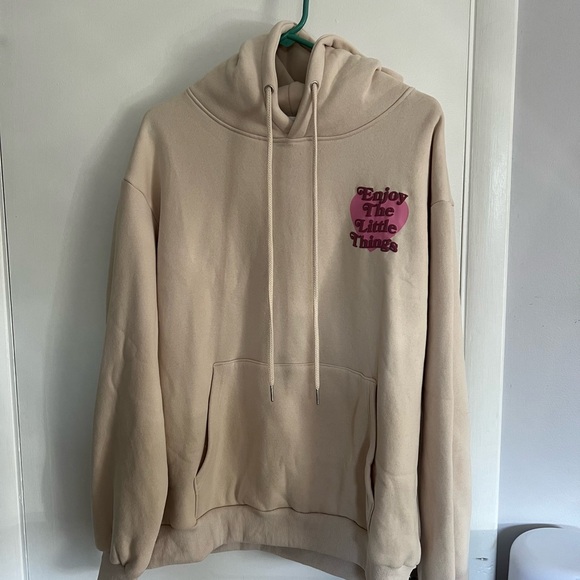 Altar'd State Tops - Altar'd State Cream Hoodie with Pink Heart